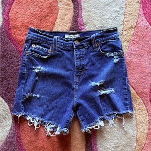 Levi's Blue Jean Shorts Distressed Cut-Off Style
